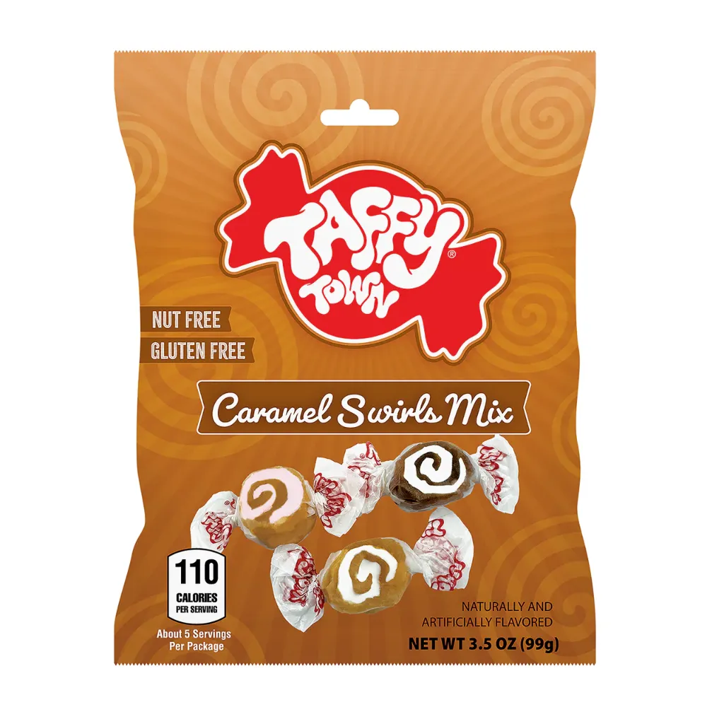 Taffy Town Caramel Swirls Taffy 3.5oz - 99g