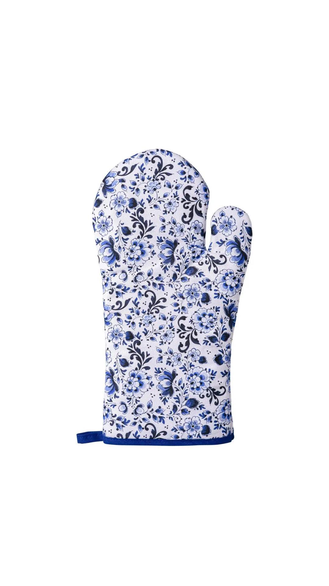 Oven Mitt - White Flowers