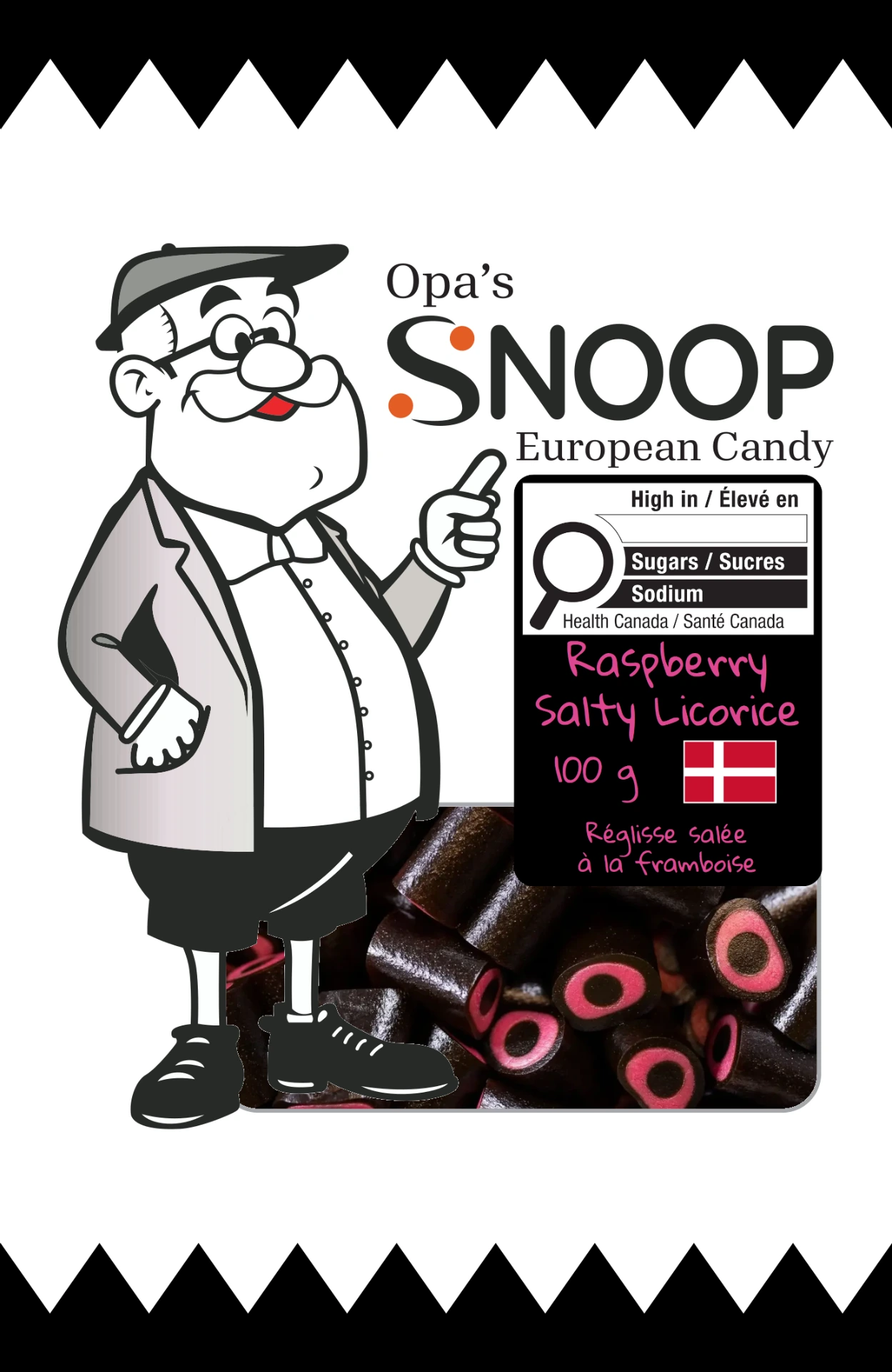 Snoop Raspberry Salty Licorice 100g