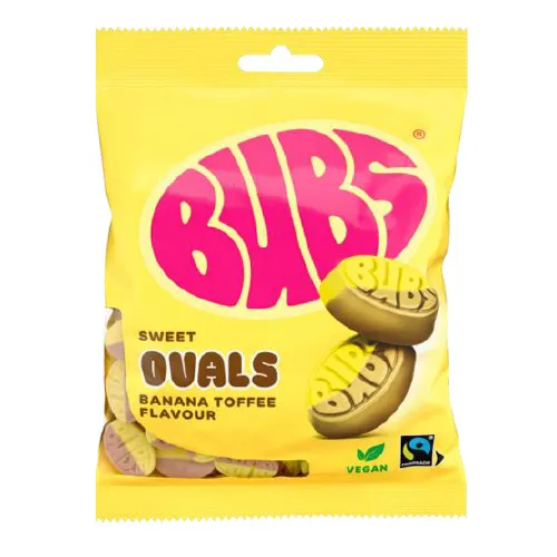 Bubs Banana Toffee Ovals 90g