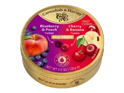 [CP744] Cavendish & Harvey Blueberry-Peach & Cherry-Banana Mini Drops 130g
