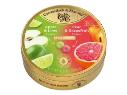[CP745] Cavendish & Harvey Apple-Lime & Pear-Grapefruit Mini Drops 130g