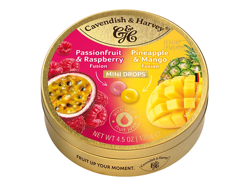 Cavendish & Harvey Passionfruit-Raspberry & Pineapple-Mango Mini Drops 130g