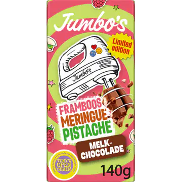Jumbo's (Tony's) Milk Chocolate w/ Pistachio & Raspberry 140g