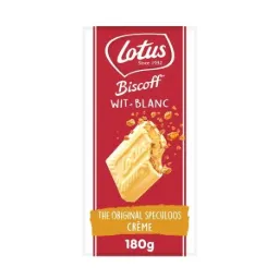 [CH1553] Lotus Biscoff White Chocolate Bar w/ Speculoos Cream Filling 180g