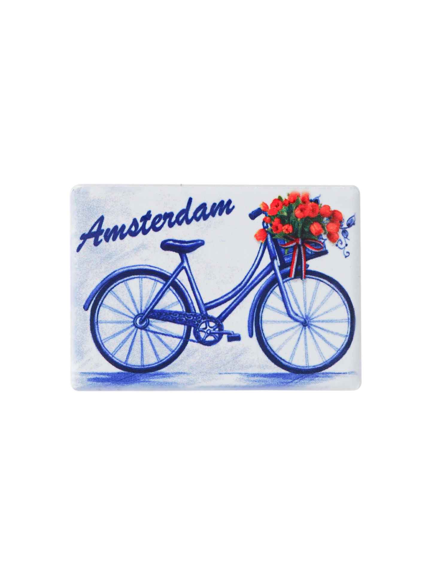 Magnet - Bicycle on Tile - Delft Blue