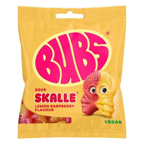 Bubs Lemon Raspberry Sour Skulls 155g