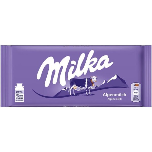Milka Alpine Milk Chocolate Bar (100g)