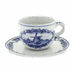 Cup & Saucer - Delfts Blue - Windmill Design