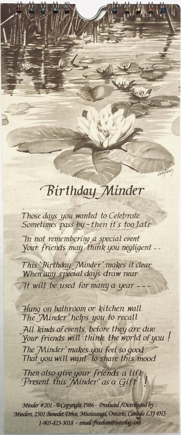 Birthday Calendars - Tulips Birthday Minder - Image 3